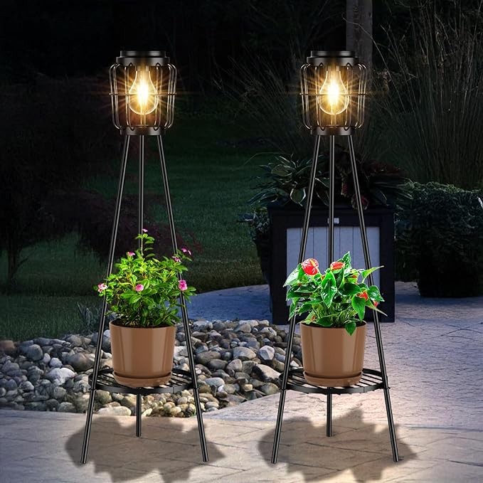 MXwcy Solar Plant Stand Lamps