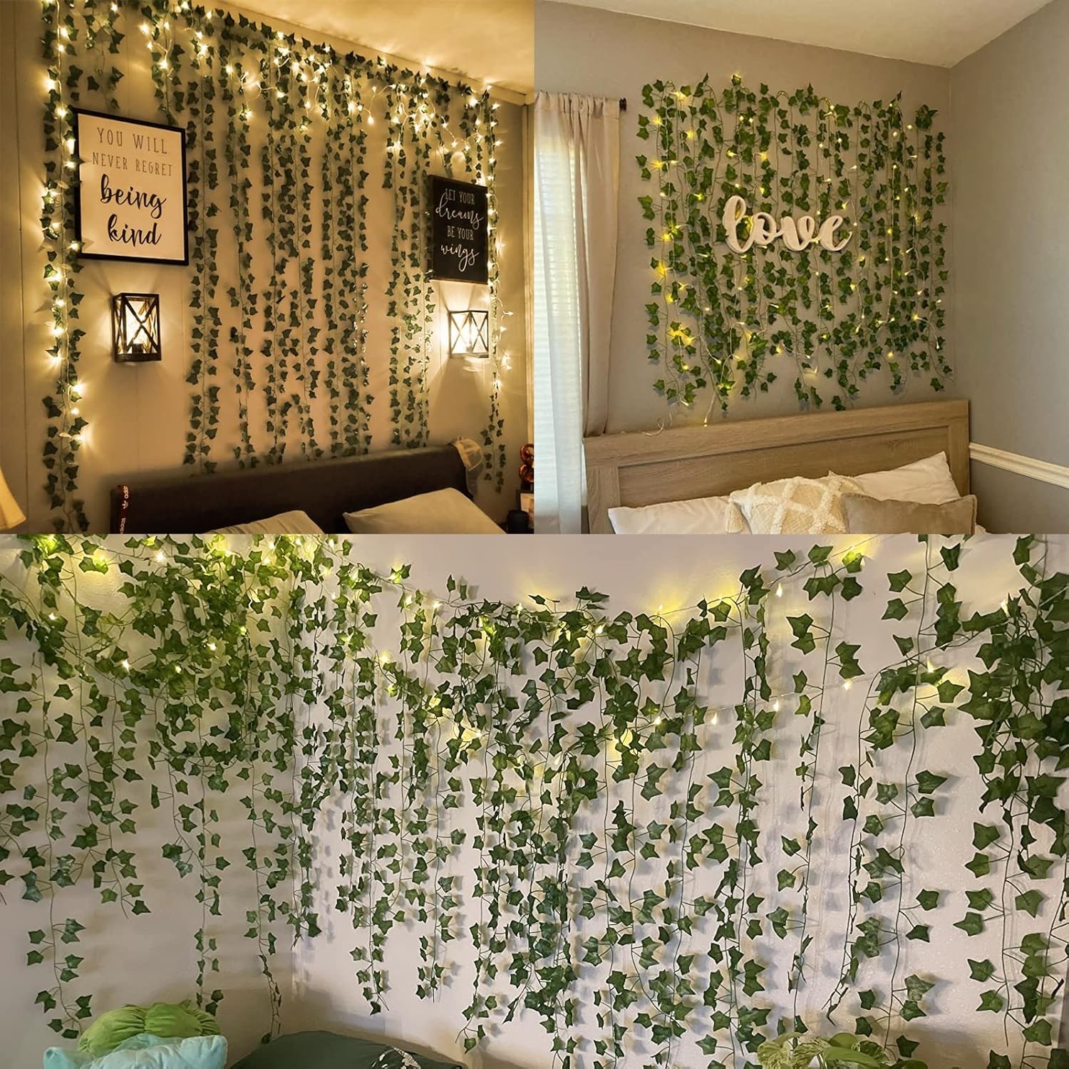 Aesthetic Fake Vines with Lights