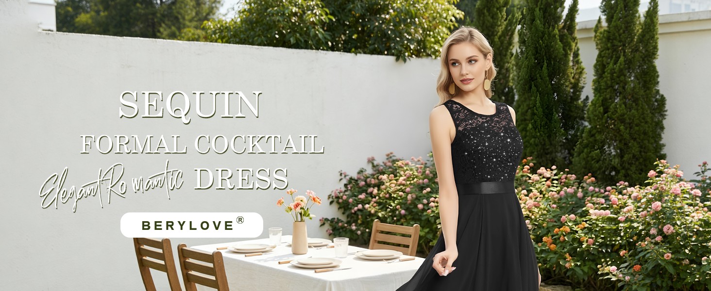 BeryLove Sequin Formal Cocktail Dress